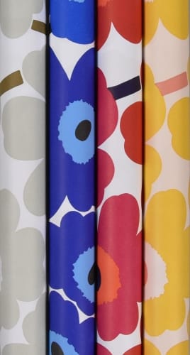 Lahjapaperi Marimekko Unikko eri värejä