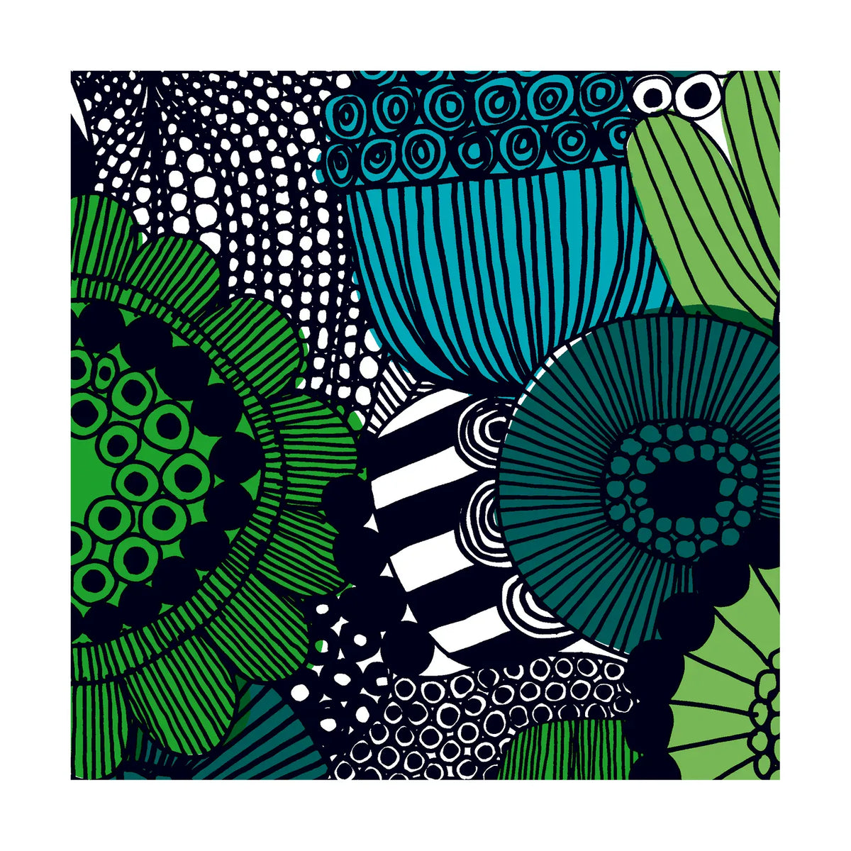 Lautasliina Marimekko Siirtolapuutarha sinivihreä 33cm